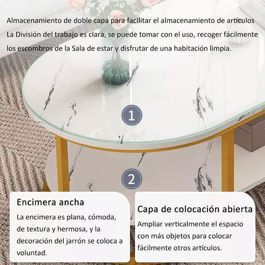 Mesa de centro diseño mármol 120*60*45cm Chic Home