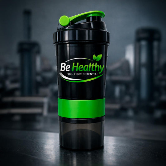 Vaso Shaker de Proteína 3 en 1 de 550 ml con Compartimientos Be Healthy
