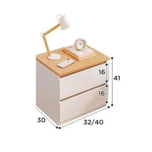Velador con dos cajones 40x30x41cm Chic Home