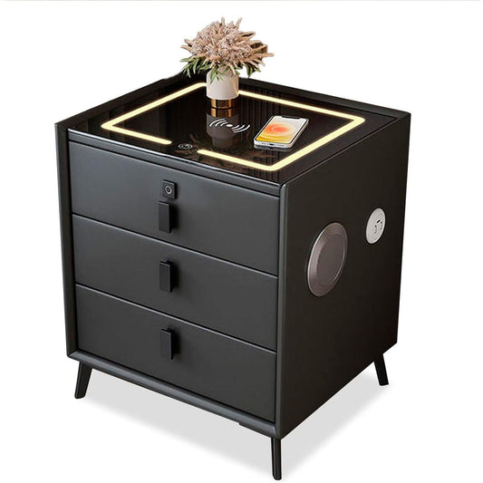 Velador con cargador inalambrico, LED y parlantes Chic Home