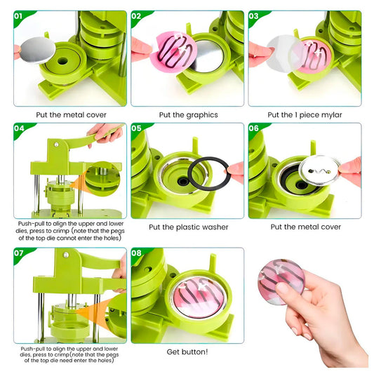 Maquina de Chapitas + Prensa matriz De 58mm + 100 Chapitas + cortador