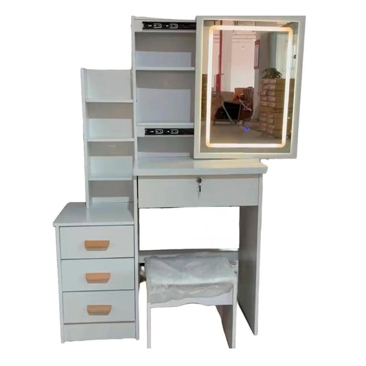 Tocador moderno 80*40*130cm con luces blanco Chic Home