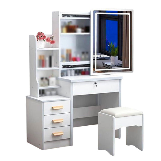 Tocador moderno 80*40*130cm con luces blanco Chic Home