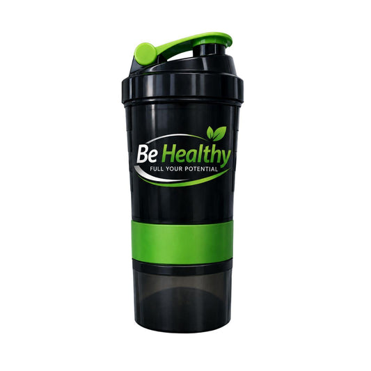Vaso Shaker de Proteína 3 en 1 de 550 ml con Compartimientos Be Healthy
