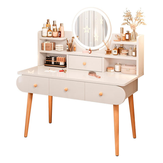 Tocador con espejo Y Luz 4 Cajones 100cm Chic Home