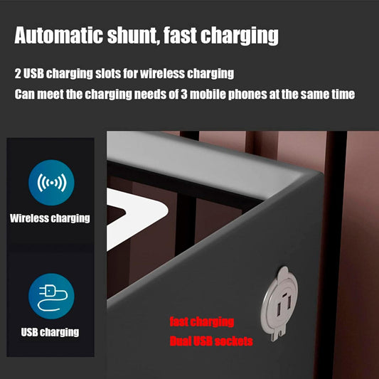 Velador con cargador inalambrico, LED y parlantes Chic Home