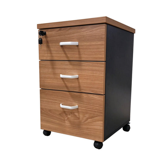 Gabinete Oficina 3 Cajones Con Ruedas y Llave Chic Home