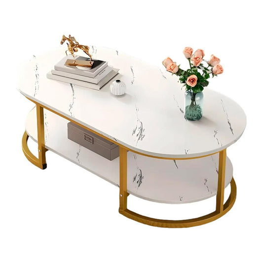 Mesa de centro diseño mármol 120*60*45cm Chic Home