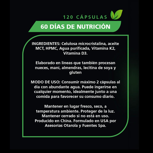 Vitamina D3 K2 Be Healthy 120 Cápsulas