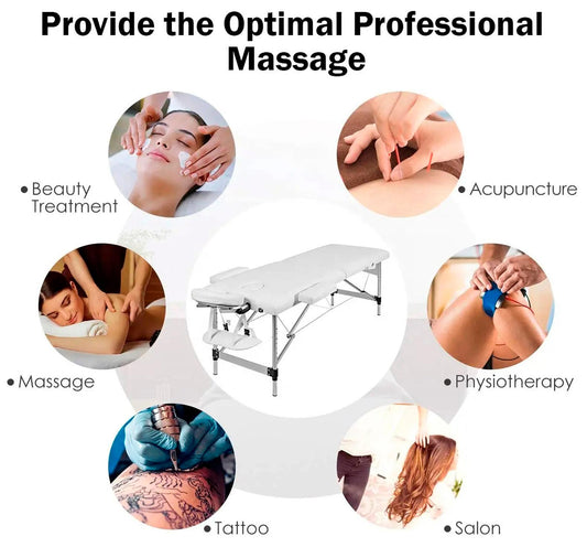 Camilla para masajes 2 cuerpos aluminio + cabecera