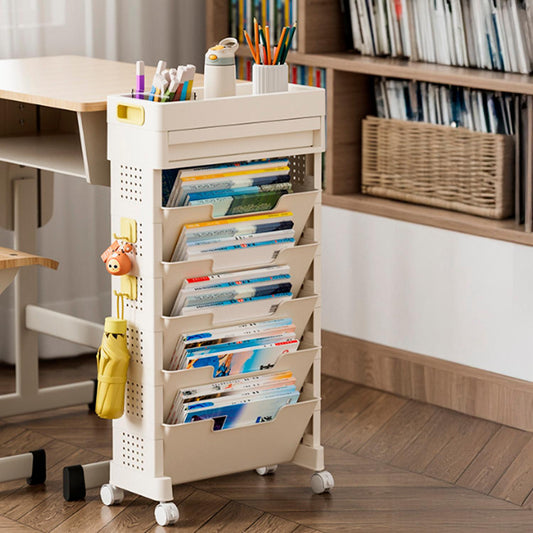 Librero estante infantil 5 niveles Blanco 78.5*14.5*40cm Chic Home