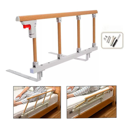 Baranda De Cama Lateral Anti Caída Para Cuidado Adulto Mayor Marrón