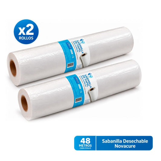 Sabanilla Desechable Novacure 48m Pack 2 unidades Para Camilla