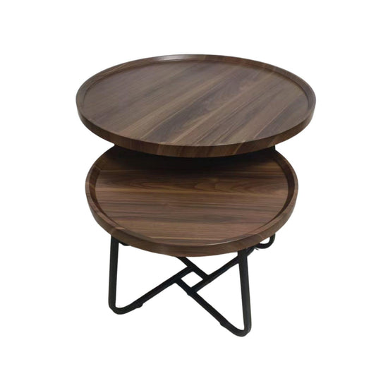 Juego Mesa De Centro Living 80+60cm color madera Chic Home