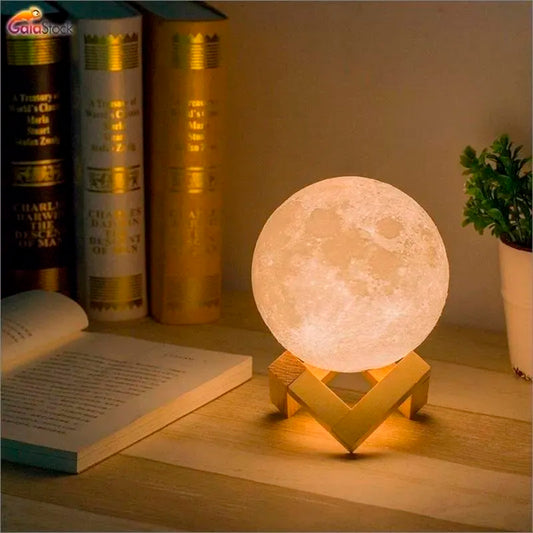 Lámpara luna escritorio 3D USB recargable 15cm