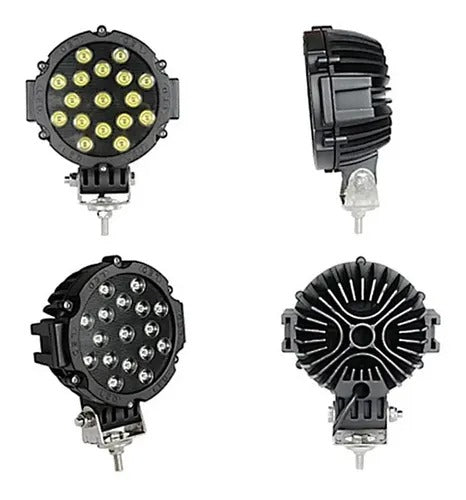 Pack 2 LED Foco Neblinero Led 51w Redondo Off Road