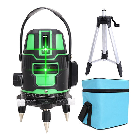 Nivel Laser 5 Líneas Verde Profesional + Trípode Base