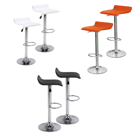 Pack X2 Silla Piso Bar Taburete Ecocuero Colores