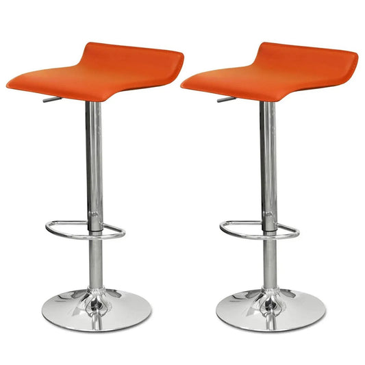 Pack X2 Silla Piso Bar Taburete Ecocuero Colores