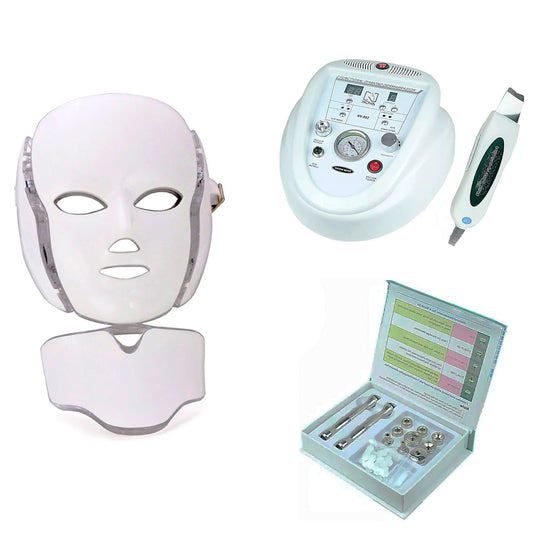 Pack Ultrafacial  Microdermoabrasión + Peeling 2 En 1 Rejuvenecimiento Facial + mascara led 7 colores