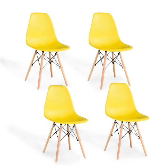 Set De 4 Sillas Eames Paris Para Comedor Colores