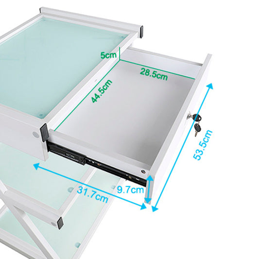 Mesa Auxiliar Centro Estética 3 niveles con cajón