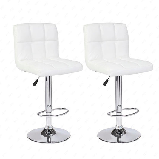 Pack X2 Sillas Bar Taburete Eco Cuero Elegante Con Pedestal