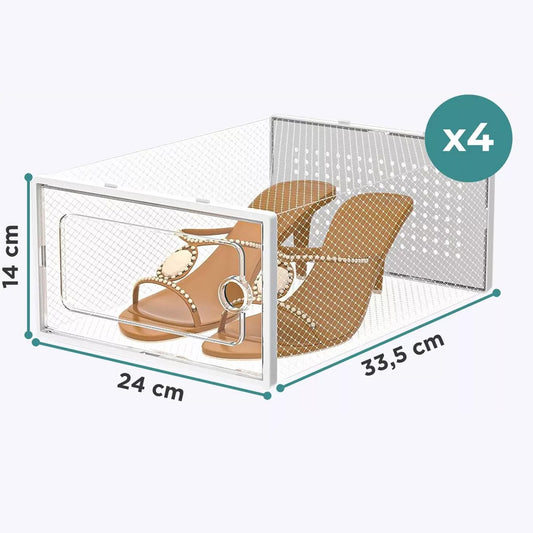 Caja Organizadora De Zapatos Set X4 Apilables