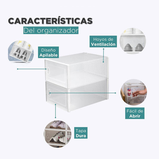 Caja Organizadora De Zapatos Set X4 Apilables