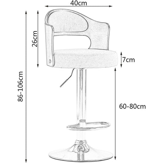 Pack 2 Sillas Piso Bar Taburete Altura ajustable Madera/eco-cuero