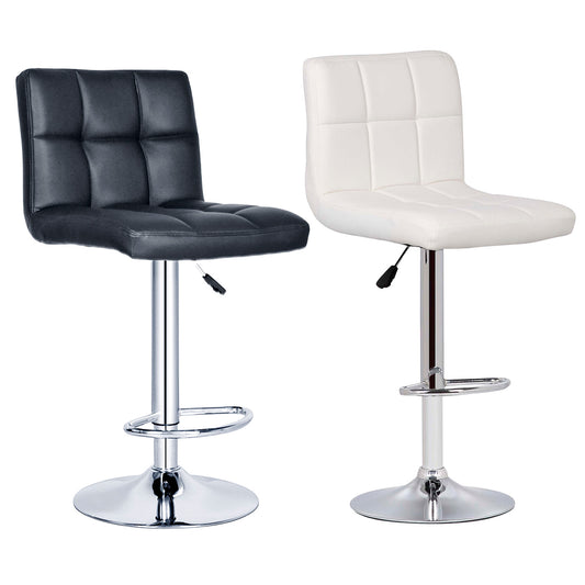 Pack X2 Sillas Bar Taburete Eco Cuero Elegante Con Pedestal