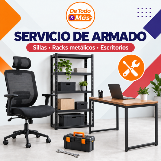 Servicio de armado a domicilio de sillas de oficina, racks metálicos y escritorios