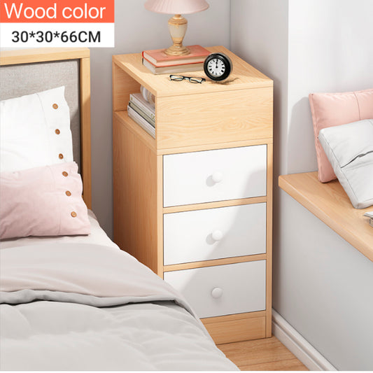 Velador angosto 3 cajones bicolor Chic Home