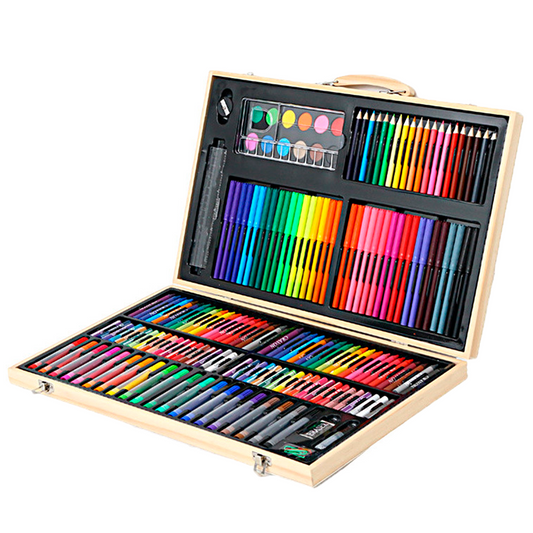 Kit Dibujo Nino 180pcs Maleta Madera