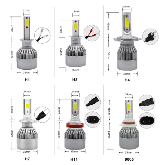 Ampolleta Led Headlight H1 H3 H4 H7 H11 H13 9005 9006 C6/360