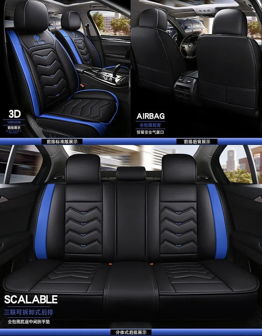 Kit Funda Cubre Asiento Cuero Auto Premium Luxury Almoadilla