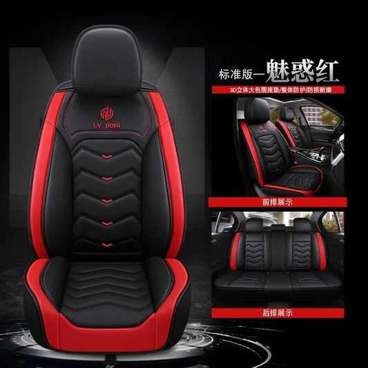 Kit Funda Cubre Asiento Cuero Auto Premium Luxury Almoadilla