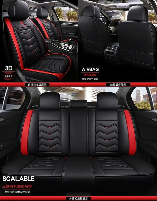 Kit Funda Cubre Asiento Cuero Auto Premium Luxury Almoadilla