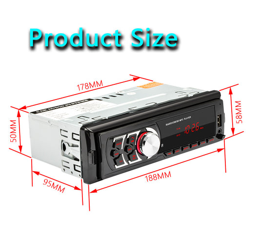 Radio Auto Panel Desmontable Bluetooth Mp3 Aux Usb