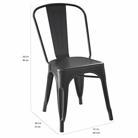 Set De 4 Sillas Áncora De Comedor Tipo Tolix Negras