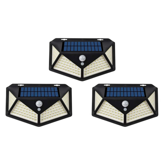 Pack 3 Foco Solar 114 Led Con Sensor de Movimiento