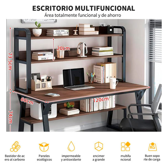 Escritorio Moderno Con Repisas 147x120x60x72