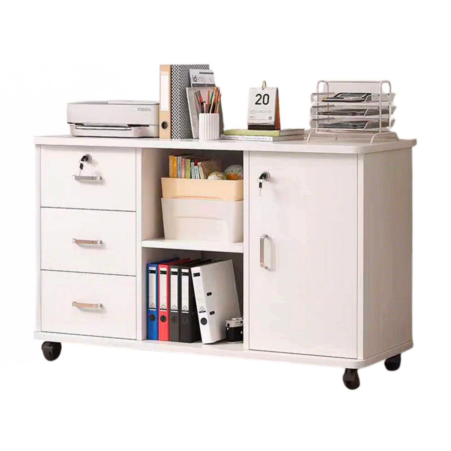 Mueble De Oficina Cajonera Archivador Gabinete 90x59x34cm Chic