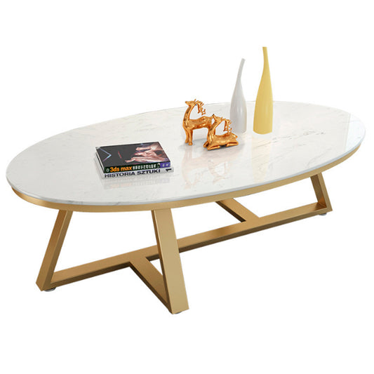 Mesa de centro ovalada diseño marmol 120*60*45cm Chic Home