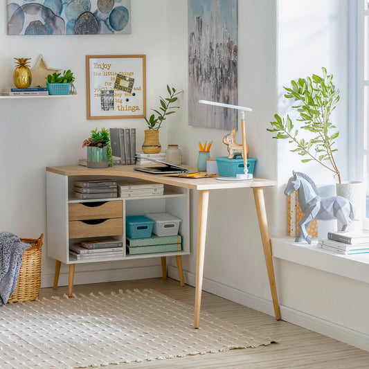 Escritorio en L cajones 145x81x75.8cm Chic Home