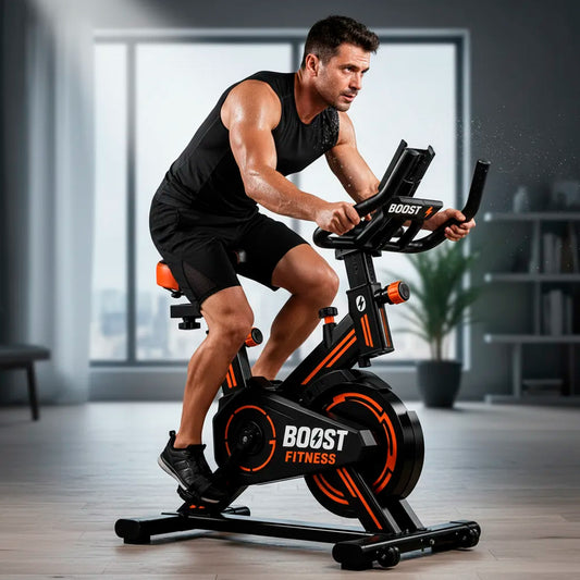 Bicicleta Spinning Estática Con Monitor Ejercicio Profesional Boost Fitness