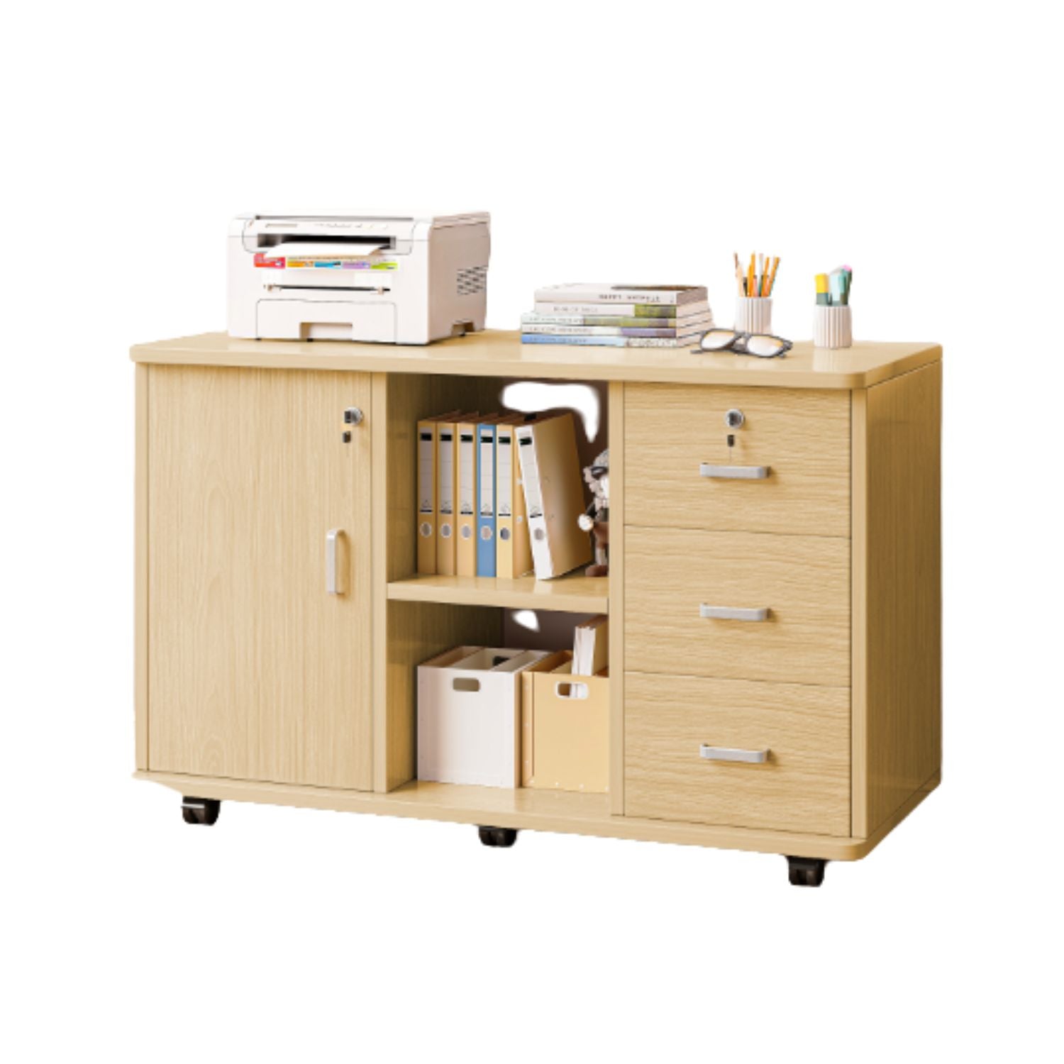 Mueble De Oficina Cajonera Archivador Gabinete 90x59x34cm Chic