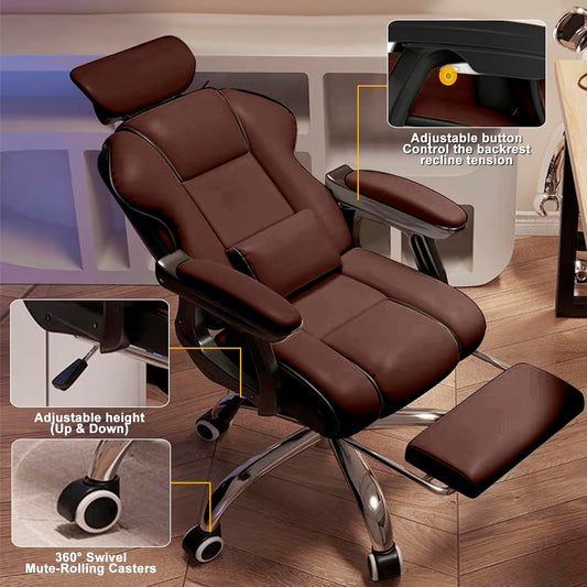 Silla gerencial apoyo lumbar y pies reclinable ChicHome