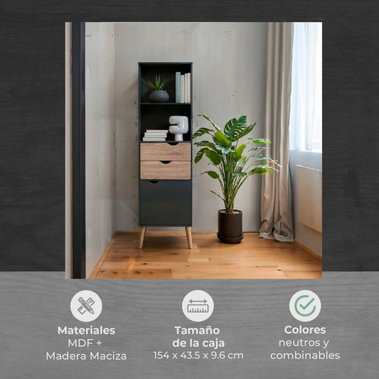 Estante Librero Top Con Cajones 171*50*39cm Chic Home