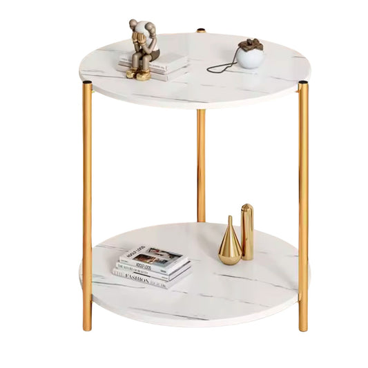Mesa Lateral redonda diseño mármol 40cm Chic Home